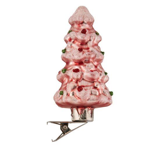 Ronis Christmas Tree Deco Pink Clip on Tree Glass