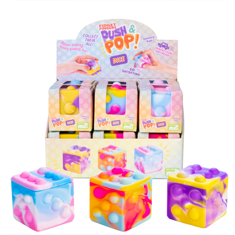 Silicone push bubble fidget dice cube
