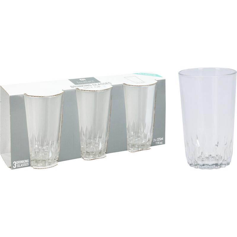 3 piece drinking glass set 325ml
