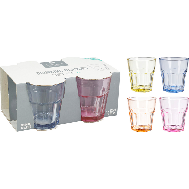 4 piece drinking glass set 300ml