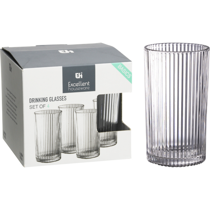 4 piece drinking glass set 400ml