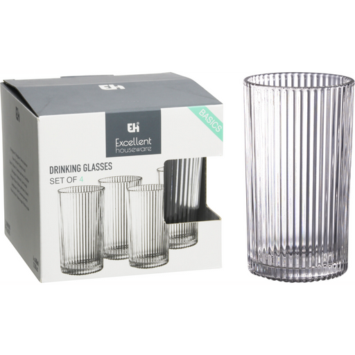 4 piece drinking glass set 400ml