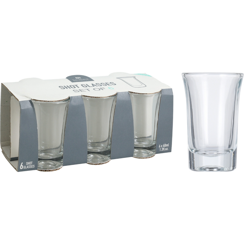 6 piece 40ml shot glass set