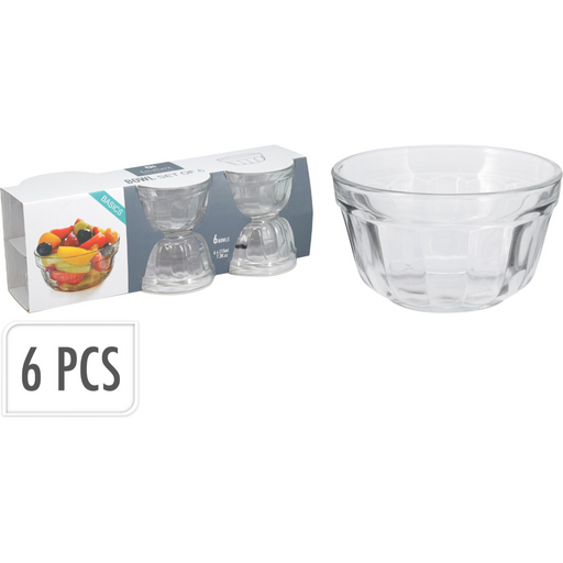 6 piece glass bowl set 215ml