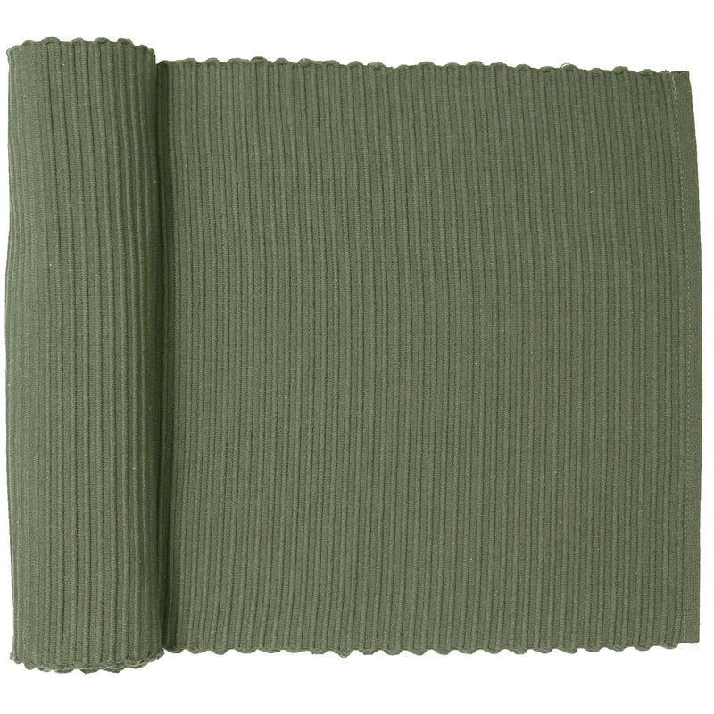 Ribbed Eco Runner 35x250cm Olive