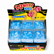 Snow-inspired 5x5cm squishy cubes in a display box. Great for sensory play, fidget toys, prizes, and party favour. – thumbnail