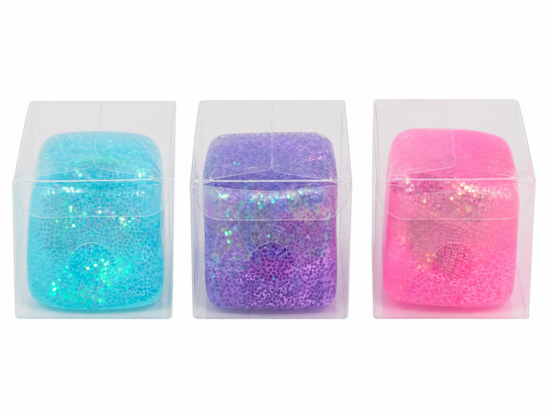 Fine Cube Glitter and Glow Mixed Colour. Squishy Toys