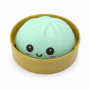 Squish Bun With Emoji In Steamer Basket Green – thumbnail
