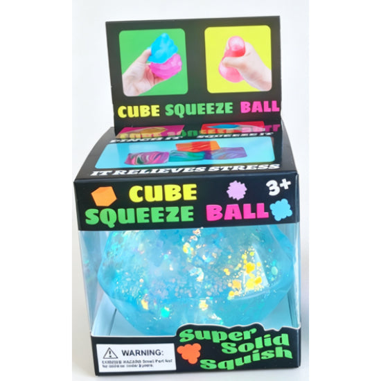Fine Cube Glitter & Glow Diamond Shape Blue 6x6cm