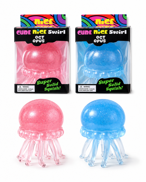 Mixed colour jellyfish shaped squishy toy display box