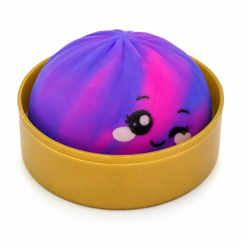 Squish Bun Glitter & Glow With Emoji In Steamer Basket Mixed Colour Displaybox 9cm image 8