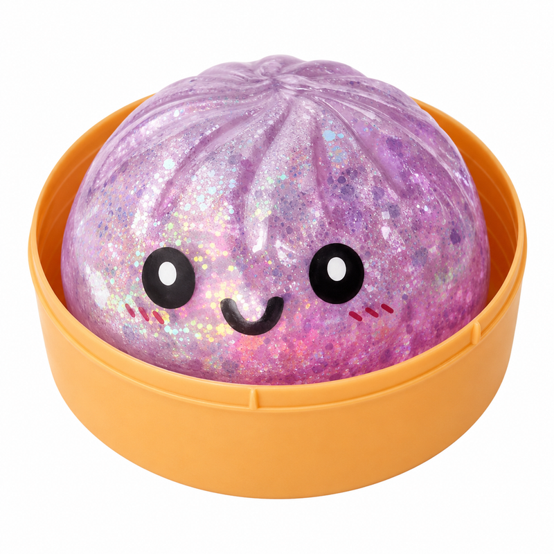Squish Bun Crystal Gel With Emoji In Steamer Basket Mixed Colour Displaybox 9cm image 2