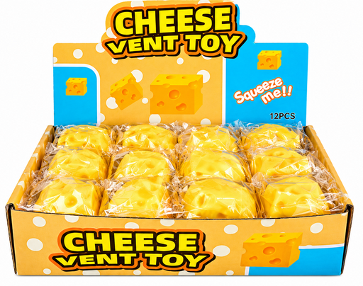 Cheese shaped squishy squeeze toy display box