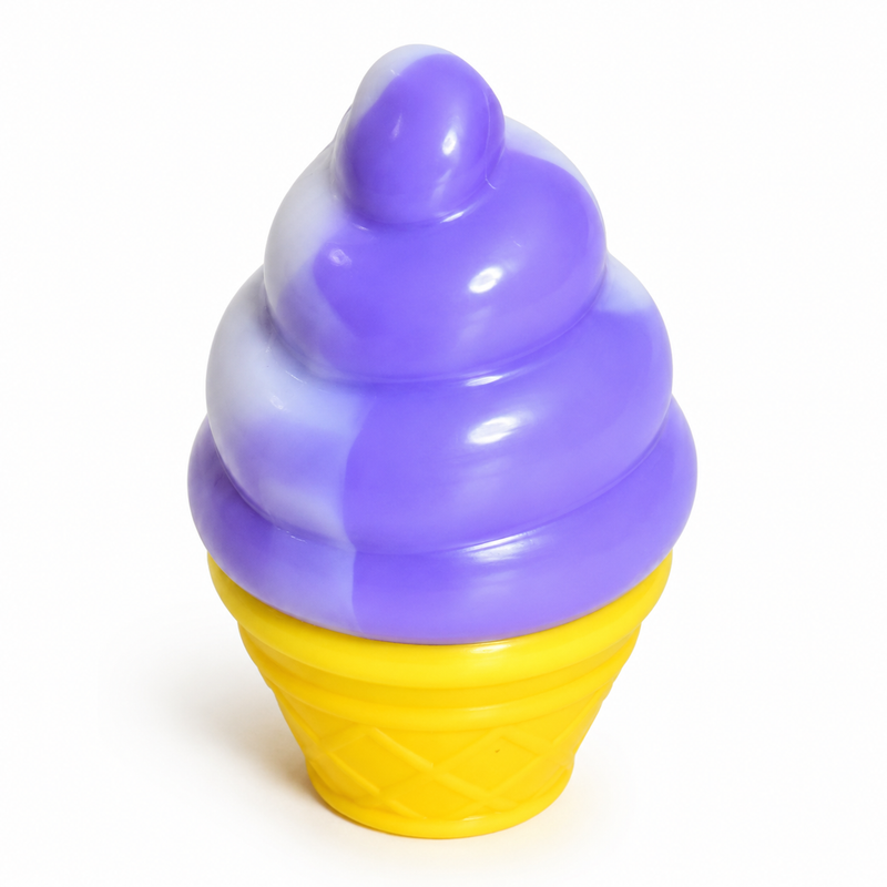 Purple ice cream cone Squish toy on a white background