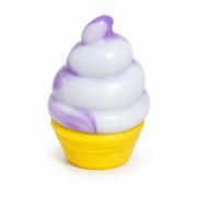Squish Toy ice cream cone with purple and white swirl on a white background – thumbnail