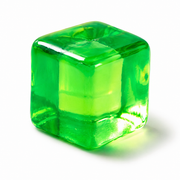 Green transparent cube on a white background – thumbnail