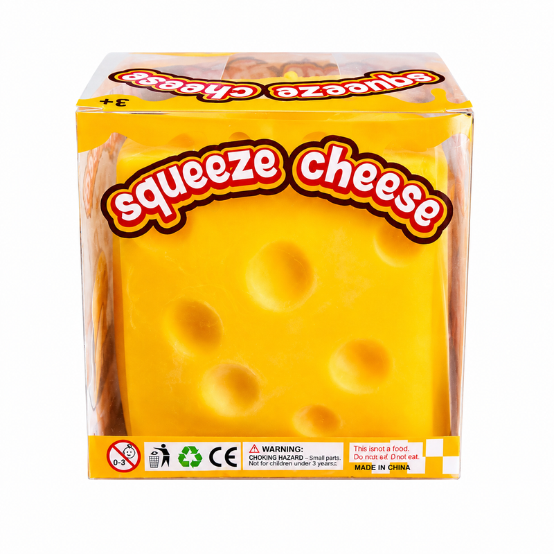 Giant Cheese Squish Toy Square  Box