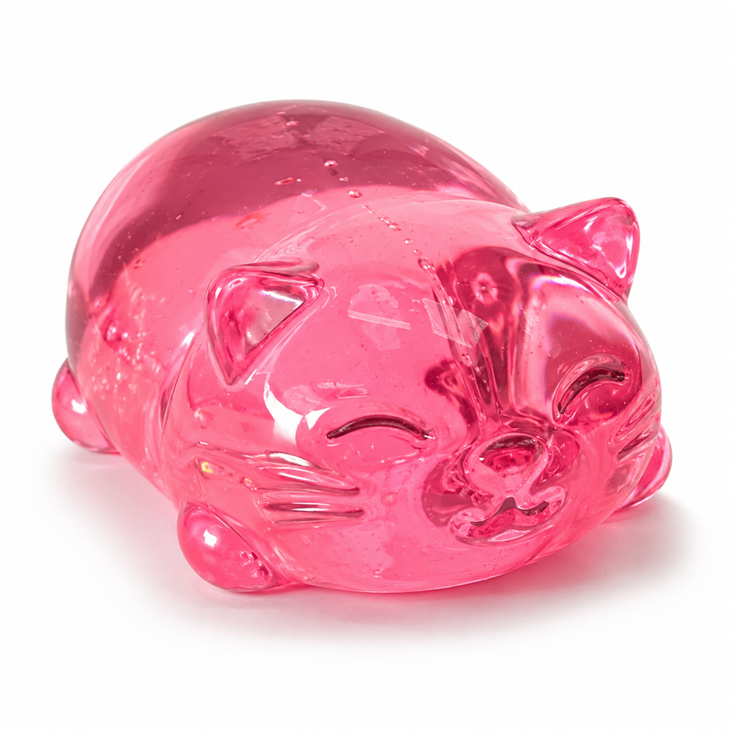 Mixed-colour ice cube cat sensory toy, 9 cm