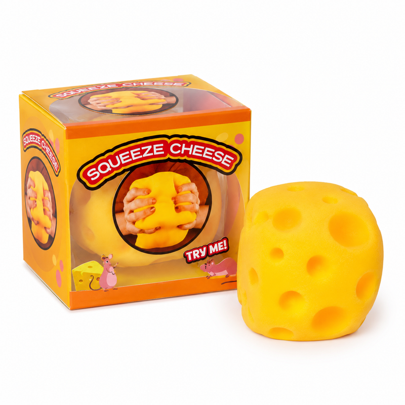 Giant cheese cube squishy toy 13cm