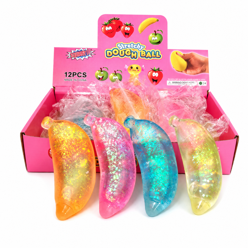 Banana shaped squishy sensory toy 10cm