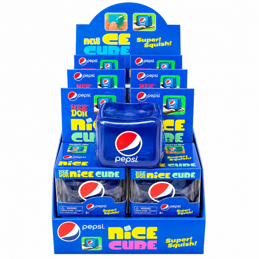 Pepsi themed ice cube squishy toy 6x6cm