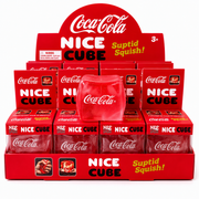 Coca Cola themed ice cube squishy toy 6x6cm – thumbnail