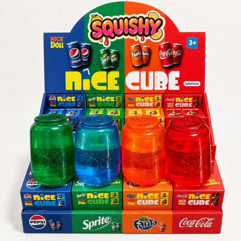 Mixed colour drink can squishy toy 12cm