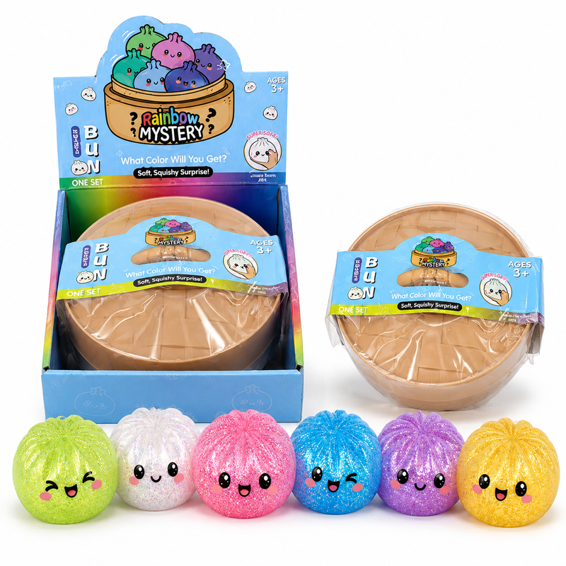 Extra giant glitter bun squishy in steamer 33cm