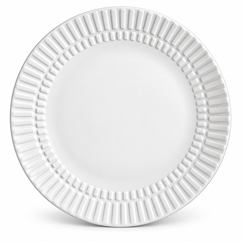 11 inch embossed stoneware dinner plate