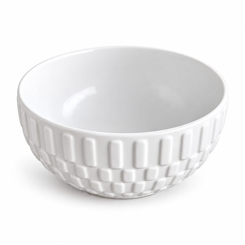6 inch embossed stoneware soup bowl