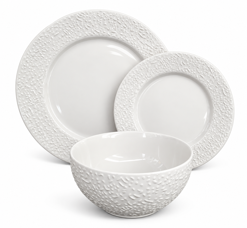 12 piece porcelain dinner set with plates and bowls