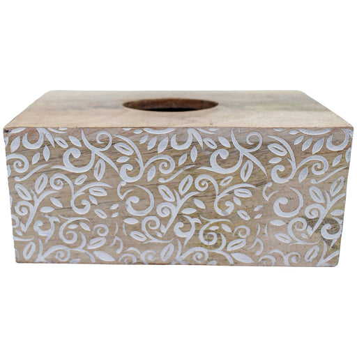 Wood Bloom Tissue Holder23x13