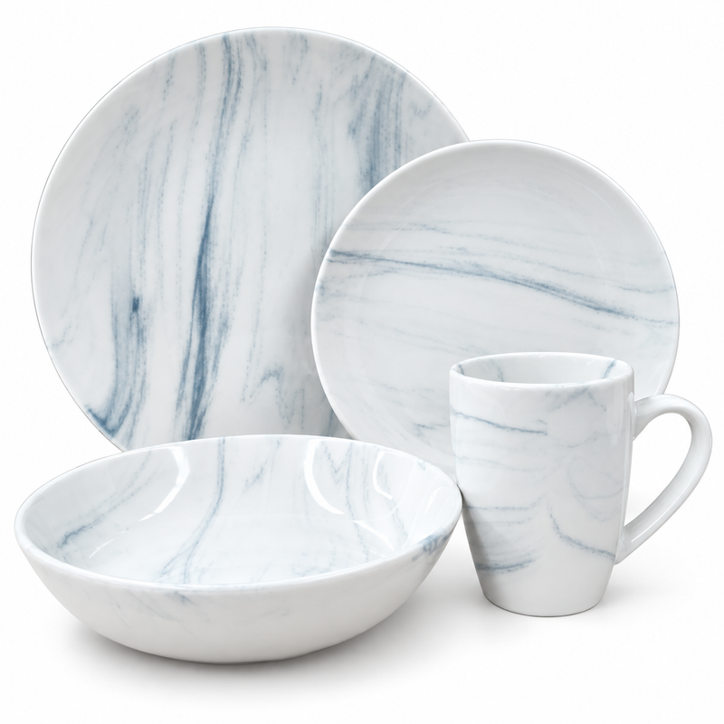 16 piece stoneware dinner set with plates bowls and mugs