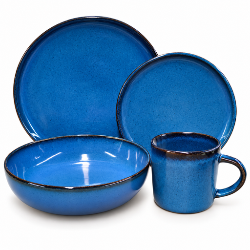 16 piece stoneware dinnerware set with plates bowls and mugs