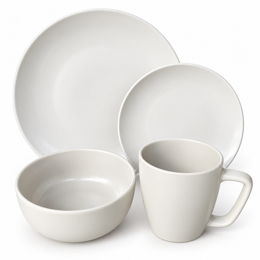 16 piece stoneware dinner set for four place settings