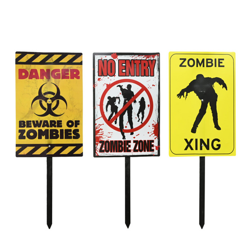 Ronis Zombie Sign Stake 58Cm 3 Asstd
