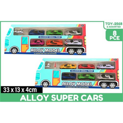 Alloy Super Cars Asstd 8Pce 