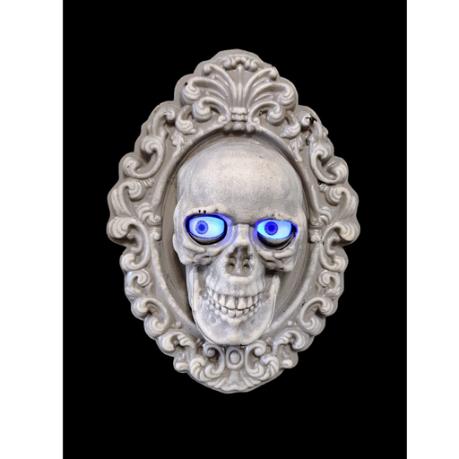 Animated Moving Eyes Skull Frame Battery Operated 38Cm