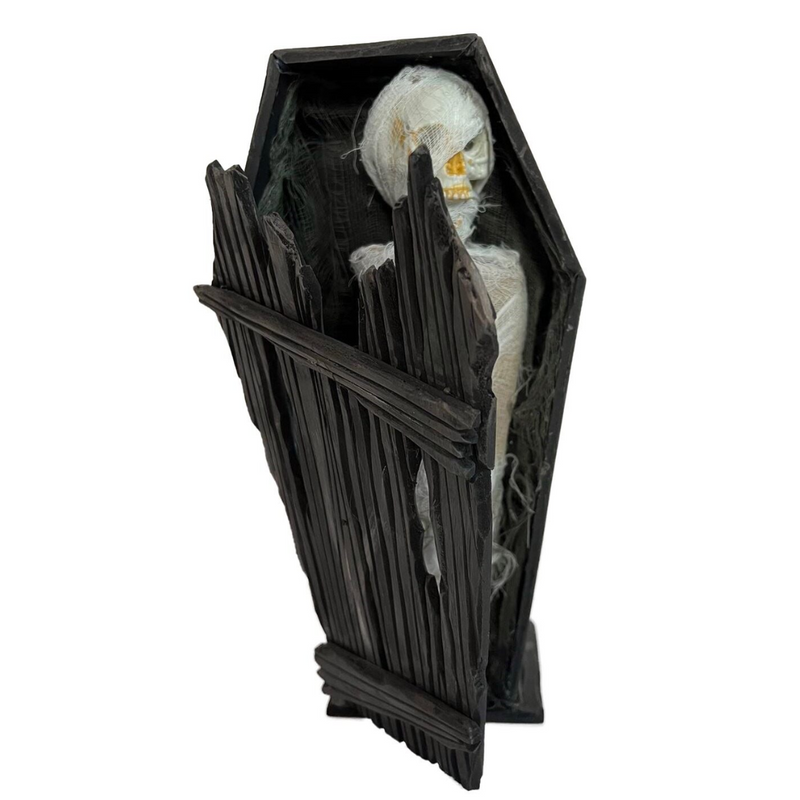 Animated Table Top Mummy Coffin Battery Operated 26Cm