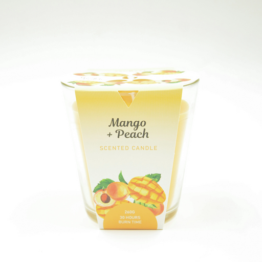 Aromart Glass Candle D11X11Cmh 260G Orange Mango & Peach Scented