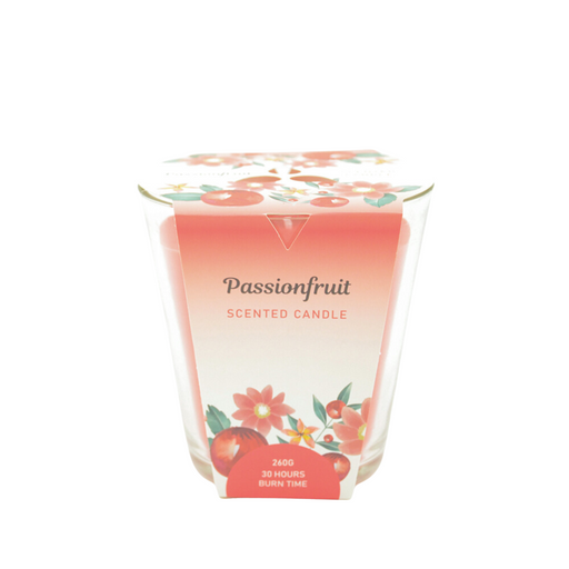 Aromart Glass Candle D11X11Cmh 260G Red Passionfruit Scented