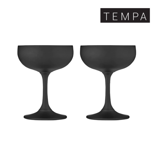 Aurora Matte Black 2pk Coupe Glass