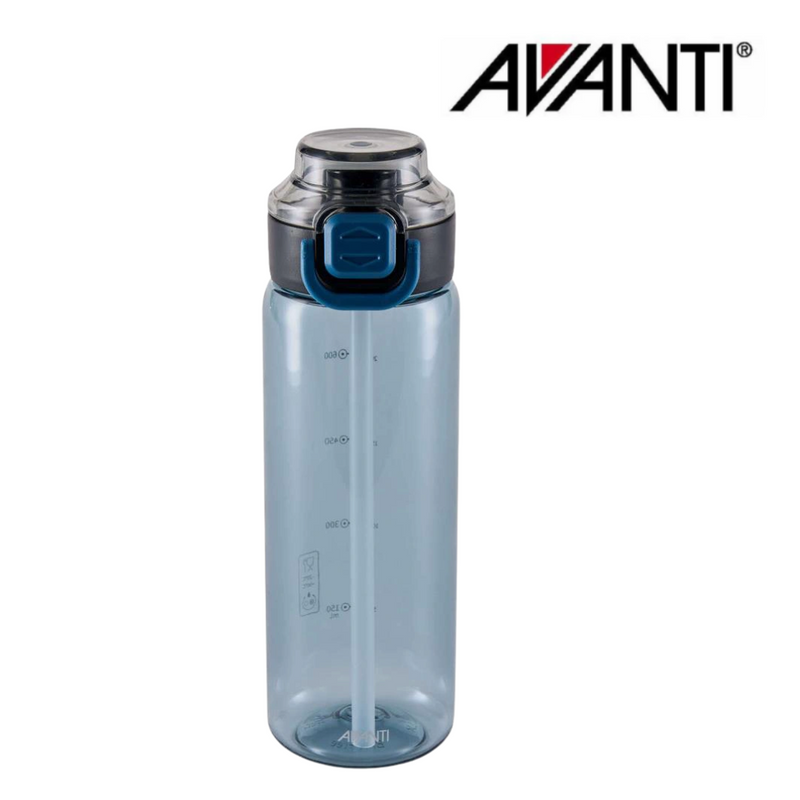 Navy Avanti Hydroactive Tritan Water Bottle 800ml with leak-proof screw-top lid.