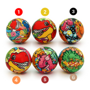 BALLS DINOSAUR STRESS BALL 63mm 6 ASSTD 