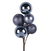 Silver Grey Bauble Cluster Stem 40cm