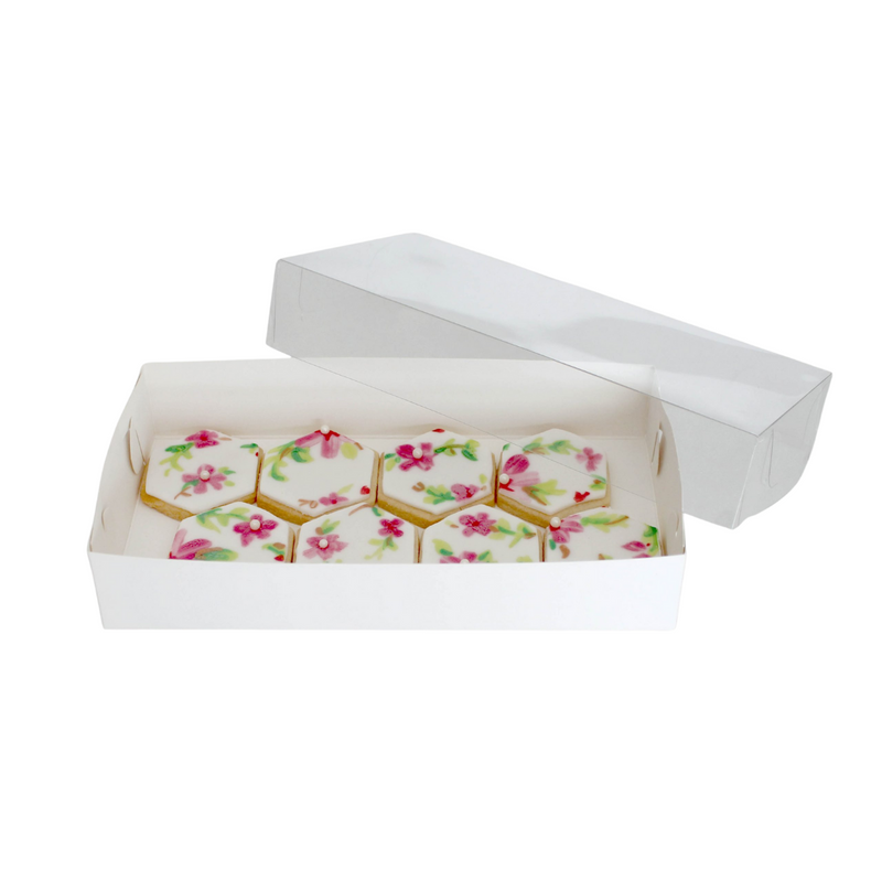 Biscuit Box 22.5x11.5x4cm with Clear Lid 