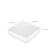 Biscuit Box Square Clear Lid 6x6x1in