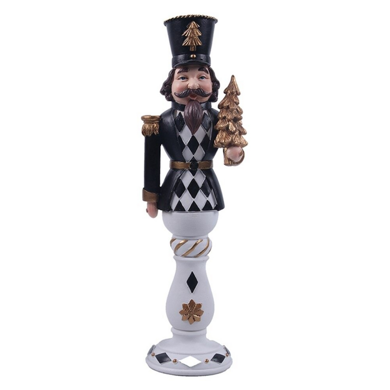 Black & White Polyresin Nutcrackers 35cm 2 Asstd