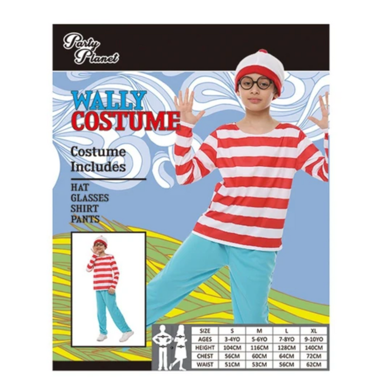 Costume Boys Wally Red And White Striped XX-Large 11-12 yrs old