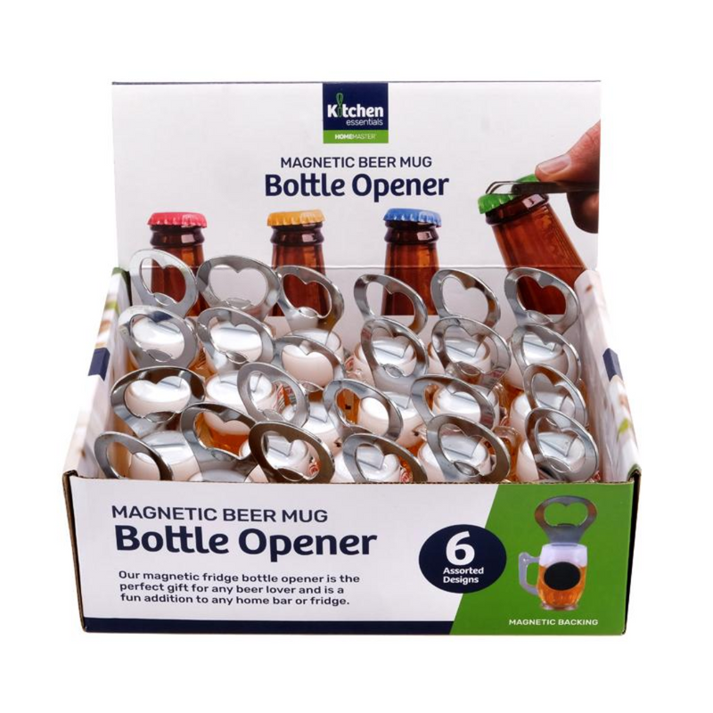 Bottle Opener With Magnet Beer Mug Shaped 8.5x3cm 6 Asstd